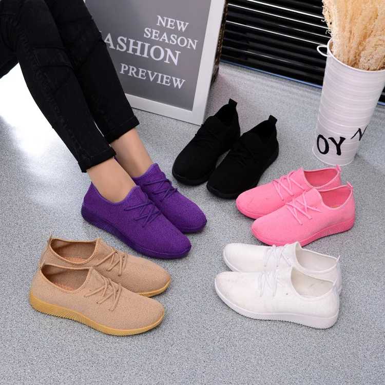 SWYIVY Women Sneakers Light Weight 2018 41 Woman Casual Shoes Slip On Lazy Shoes Comfortable Candy Color Breathable Net Shoe 26