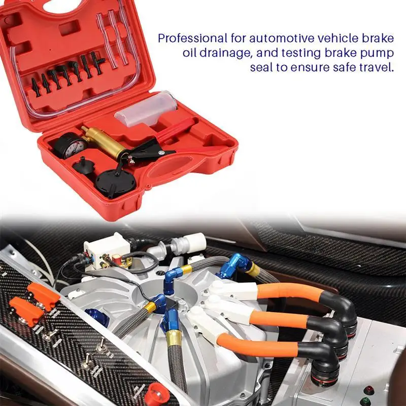 Hand Held Brake Bleeder Tester Set Vacuum Pump Car Motorbike Self Vacuum Pump Kits Brake Bleeder Screw Adapter High Quality
Hand Held Brake Bleeder Tester Set Vacuum Pump Car Motorbike Self Vacuum Pump Kits Brake Bleeder Screw Adapter High Quality