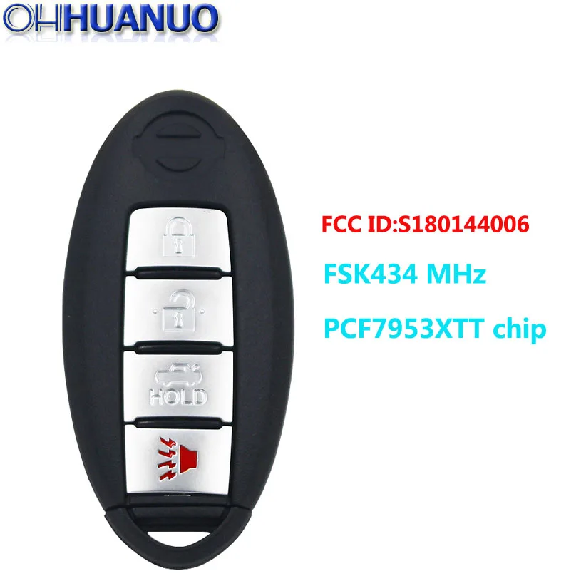 keyless-go 3+1 / 4 button FSK434 MHz PCF7953XTT Chip Remote Key For Nissan S180144006 with Insert Uncut Key Blade
keyless-go 3+1 / 4 button FSK434 MHz PCF7953XTT Chip Remote Key For Nissan S180144006 with Insert Uncut Key Blade