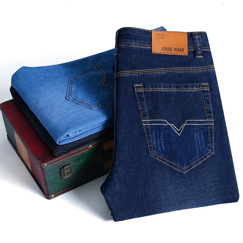 2019 New Brand Jeans Men Classic Blue Jeans Straight Long Denim Pants Middle-aged Male Quality Lightweight Jeans
2019 New Brand Jeans Men Classic Blue Jeans Straight Long Denim Pants Middle-aged Male Quality Lightweight Jeans