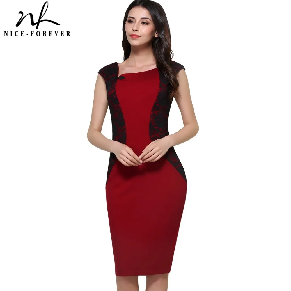 Nice-forever Vintage Elegant Lace Asymmetrical-Neck Cap Sleeve Zipper Wear for Work Bodycon Pencil Office Woman dress B362
Nice-forever Vintage Elegant Lace Asymmetrical-Neck Cap Sleeve Zipper Wear for Work Bodycon Pencil Office Woman dress B362