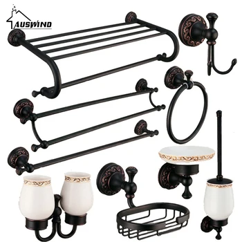 Classical European Black Oil Rubbed Bathroom Accessories Sets Solid Brass Bathroom Hardware Brass Bronze Wall Mounted Carved Set
Classical European Black Oil Rubbed Bathroom Accessories Sets Solid Brass Bathroom Hardware Brass Bronze Wall Mounted Carved Set