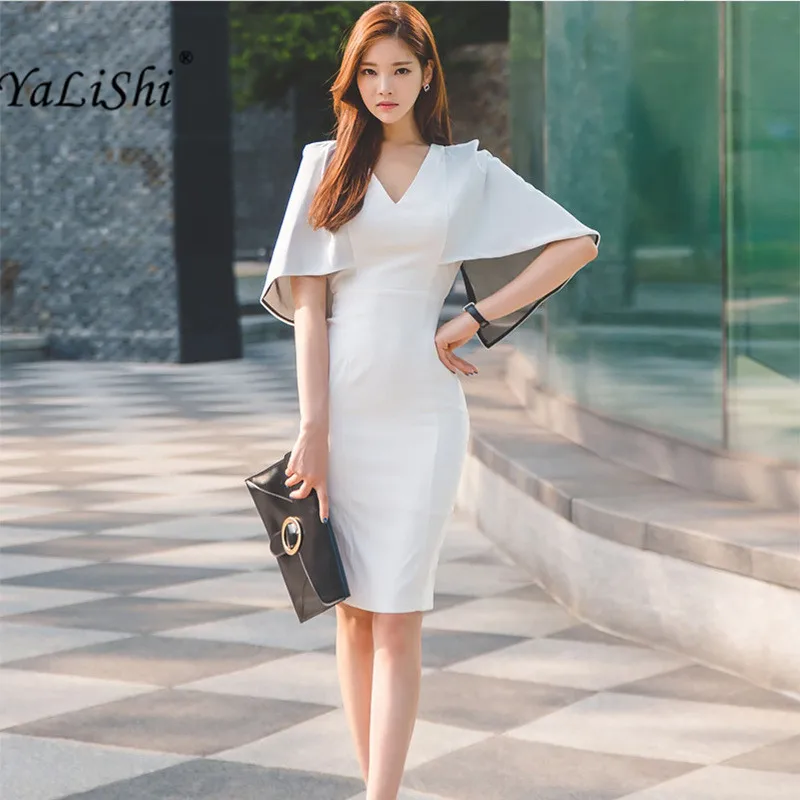 YaLiShi 2017 Autumn Women Dress Office White V-Neck Cloak Sleeves Dresses Bandage Bodycon Pencil Dress Sexy Vestidos De Festa
YaLiShi 2017 Autumn Women Dress Office White V-Neck Cloak Sleeves Dresses Bandage Bodycon Pencil Dress Sexy Vestidos De Festa