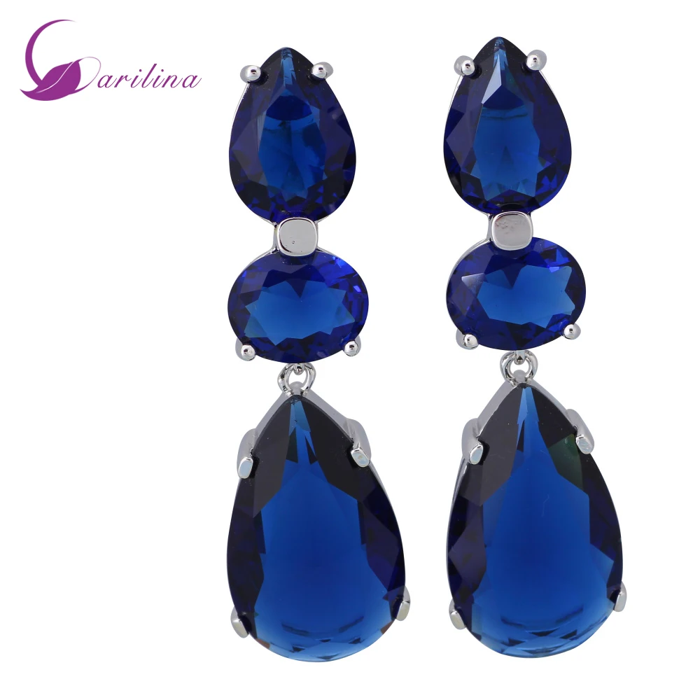 Distinctive Deep blue Topaz 925 Sterling Silver Overlay Sapphire dangle earrings fashion jewelry E478
Distinctive Deep blue Topaz 925 Sterling Silver Overlay Sapphire dangle earrings fashion jewelry E478