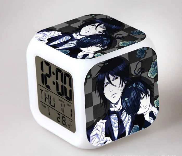 Japanese Anime Black Butler LED 7 Color Flash Digital Alarm Clocks Kids Night Light Bedroom Clock reloj despertador
Japanese Anime Black Butler LED 7 Color Flash Digital Alarm Clocks Kids Night Light Bedroom Clock reloj despertador