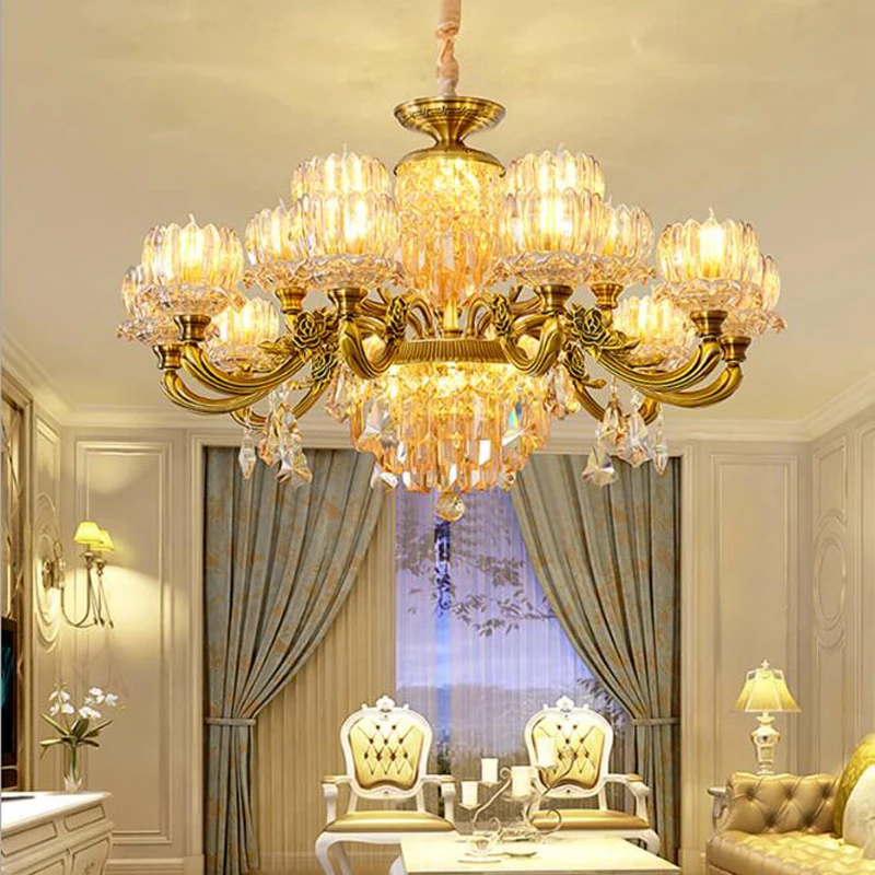 New European style crystal chandelier copper luxury living room lighting restaurant lights candle lights bedroom lights retro
New European style crystal chandelier copper luxury living room lighting restaurant lights candle lights bedroom lights retro