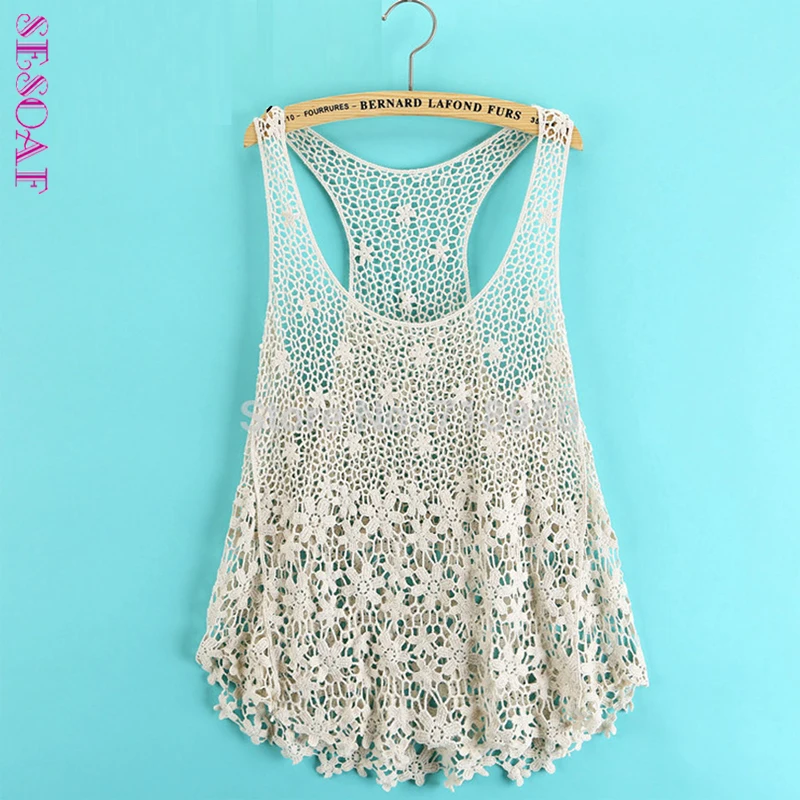 SESOAF 2017 Summer New Women's Cotton Sleeveless Lace Stunning Vest Cover up Tanks & Camis cropped Tank Top
SESOAF 2017 Summer New Women's Cotton Sleeveless Lace Stunning Vest Cover up Tanks & Camis cropped Tank Top