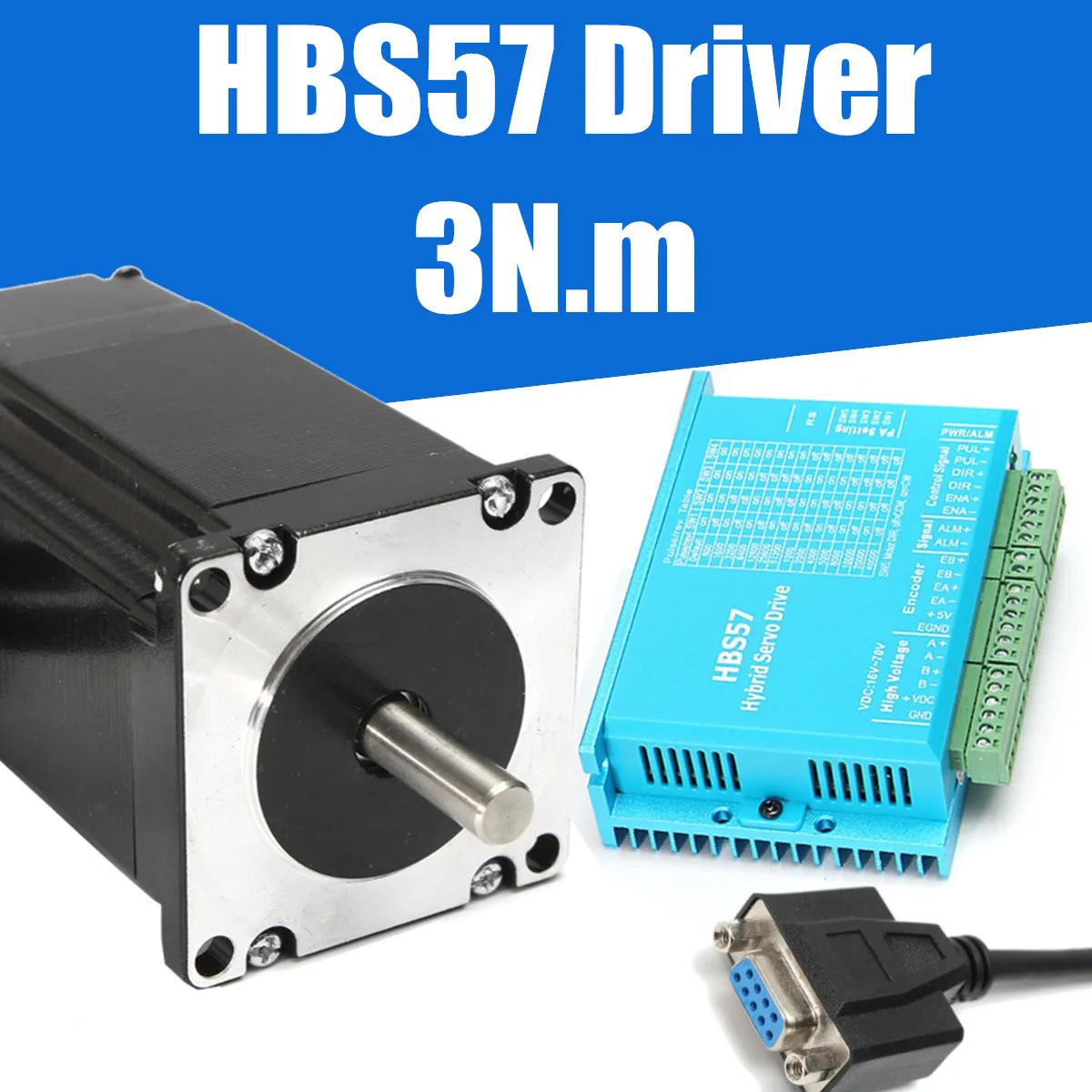 

CNC HBS57 Hybrid Servo Driver Stepper Motor 3N.m Torque 57HSE2N-D25 Closed Loop