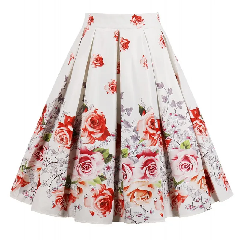 Floral flamingo print vintage women skirts girls 2018 summer cotton high waist a-Line 1950s pleated midi skirt jupe longue
Floral flamingo print vintage women skirts girls 2018 summer cotton high waist a-Line 1950s pleated midi skirt jupe longue
