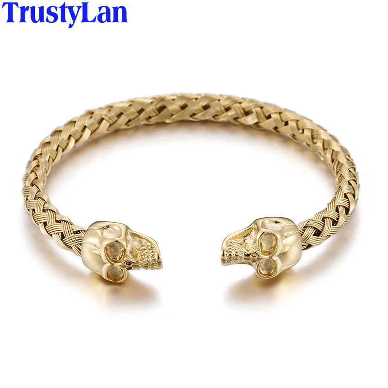 TrustyLan Punk Skull Skeleton Mens Bracelets & Bangles Gold Color Stainless Steel Cuff Wristband Brazaletes Men Jewelry Men
TrustyLan Punk Skull Skeleton Mens Bracelets & Bangles Gold Color Stainless Steel Cuff Wristband Brazaletes Men Jewelry Men