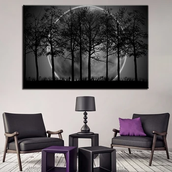 Canvas HD Prints Pictures Wall Art Trees Poster 1 Piece/Pcs Black White Moon Night Psychedelic Forest Paintings Home Decor Frame
Canvas HD Prints Pictures Wall Art Trees Poster 1 Piece/Pcs Black White Moon Night Psychedelic Forest Paintings Home Decor Frame