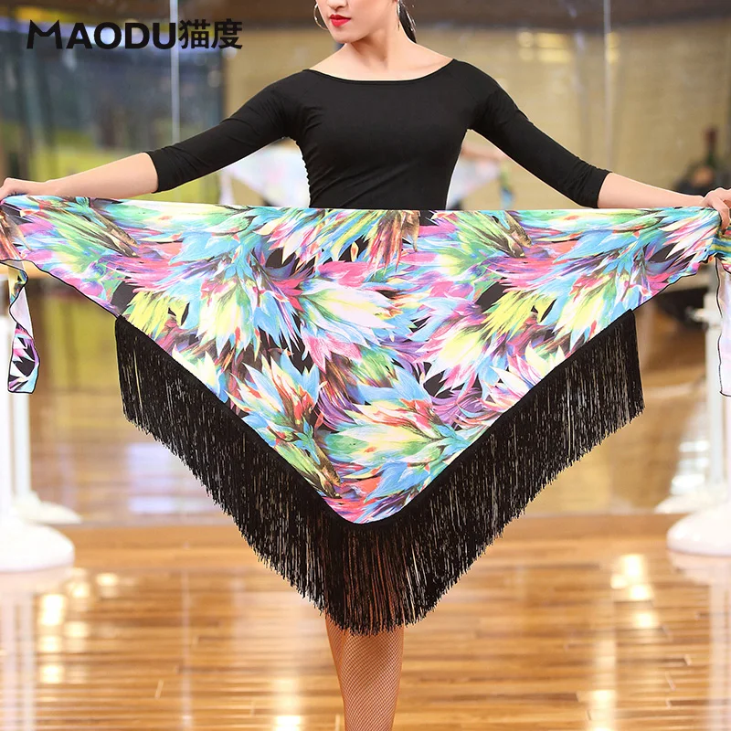 Towel Ice Silk Flower Print Tassel Sexy Latin Dance Hip Scarf for Woman/female Ballroom Flamengo Costume performance wear MD8302
Towel Ice Silk Flower Print Tassel Sexy Latin Dance Hip Scarf for Woman/female Ballroom Flamengo Costume performance wear MD8302