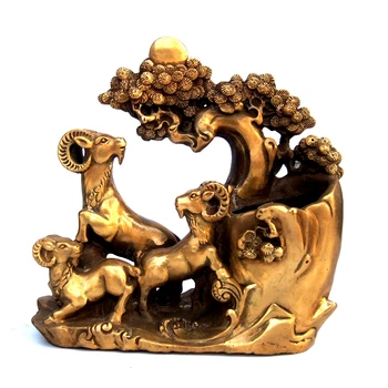 Pure copper Sanyang Kaitai pen holder, Zodiac sheep Yannian Yishou home study crafts.
Pure copper Sanyang Kaitai pen holder, Zodiac sheep Yannian Yishou home study crafts.