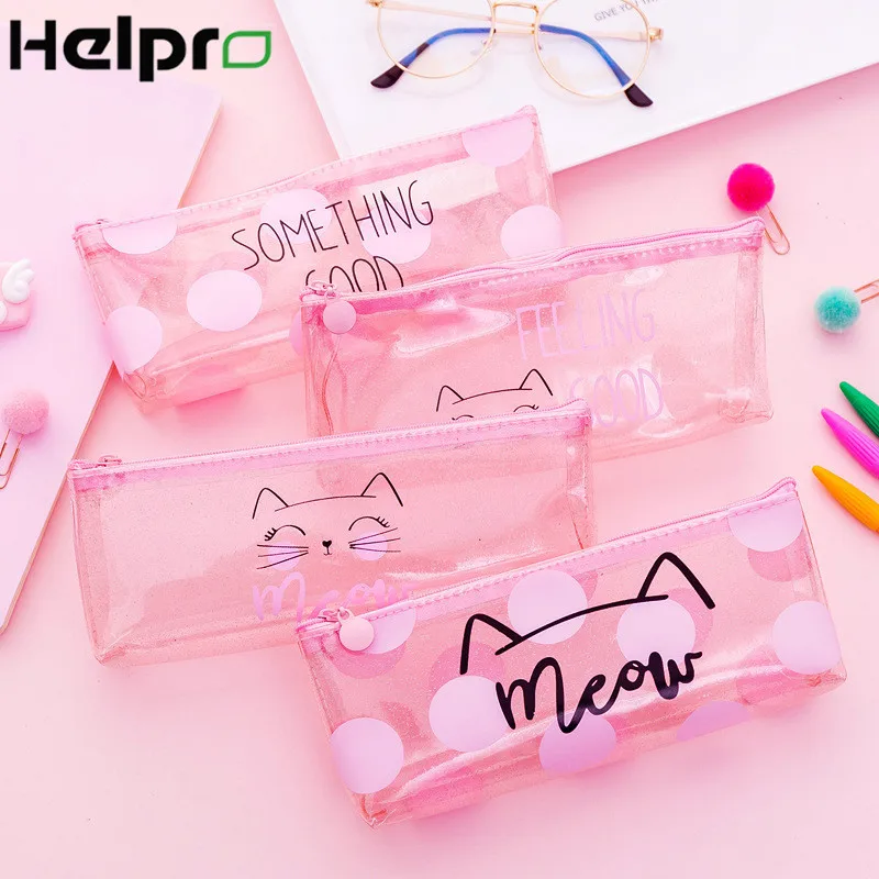 Helpro Transparent Pencil Cases Kawaii Pink Girl Series Cute Cat Pencil Box Office School Stationery Supplies Pen Bags
Helpro Transparent Pencil Cases Kawaii Pink Girl Series Cute Cat Pencil Box Office School Stationery Supplies Pen Bags