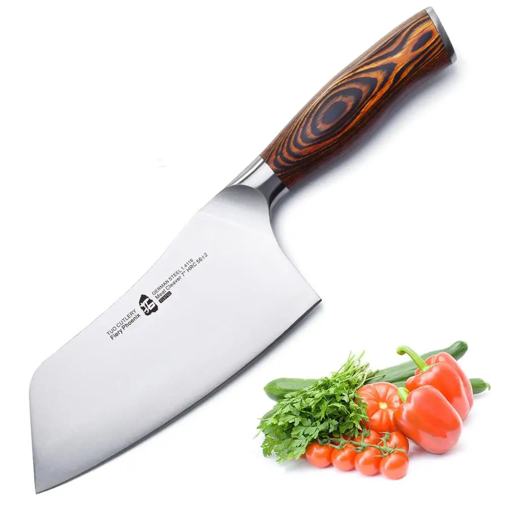 TUO Cutlery Meat Cleaver Knife -German HC Stainless Steel Chooping Kitchen Chefs Knife -Non-slip Ergonomic Pakkawood Handle -6''
TUO Cutlery Meat Cleaver Knife -German HC Stainless Steel Chooping Kitchen Chefs Knife -Non-slip Ergonomic Pakkawood Handle -6''
