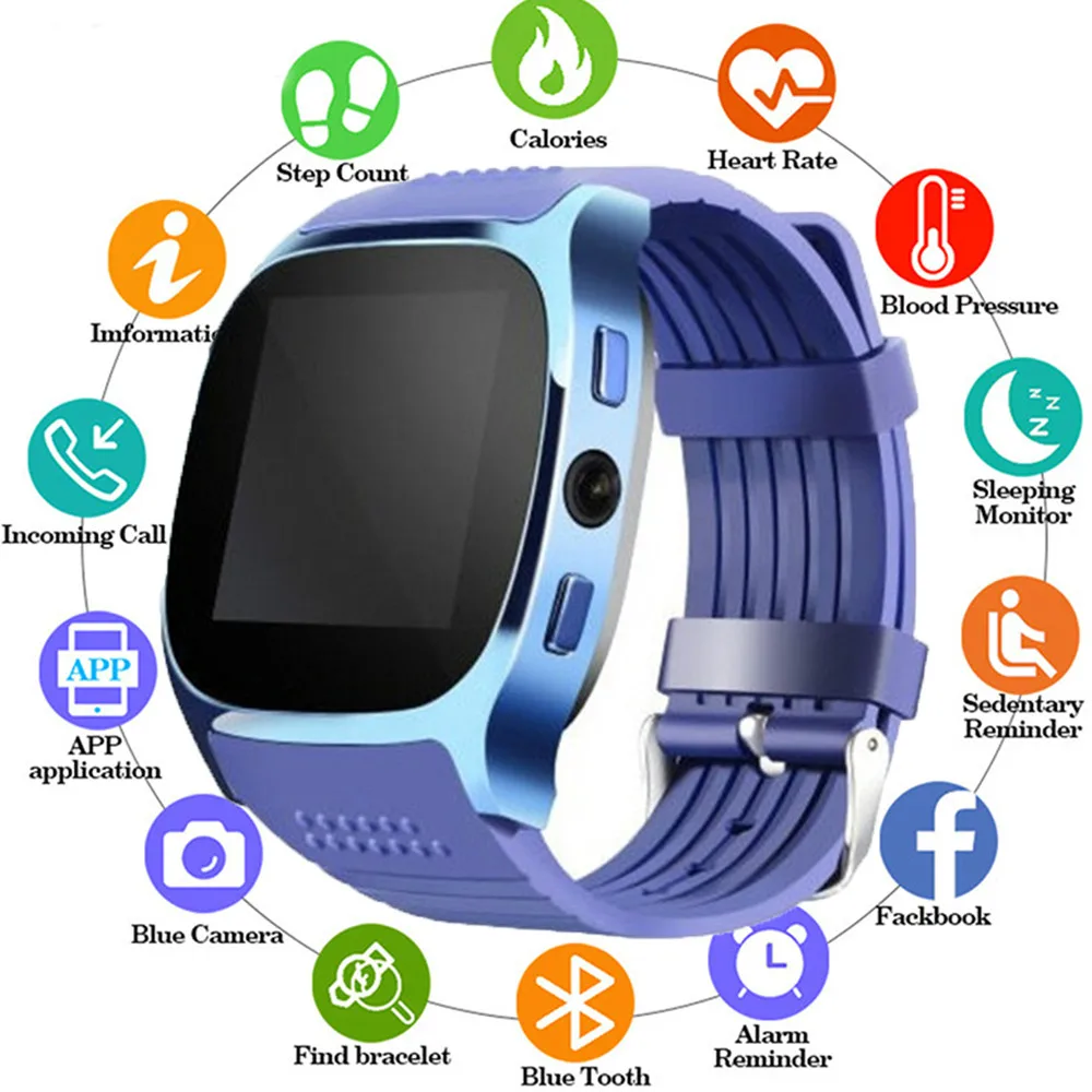 

New 360 T8 Bluetooth Smart Watch With Camera Facebook Whatsapp Support SIM TF Card Call Smartwatch For Android Phone PK Q18 DZ09