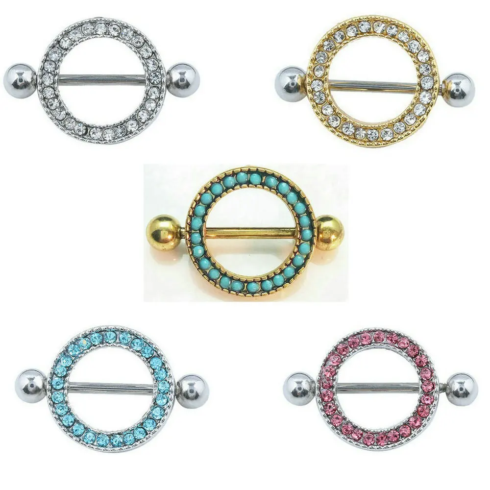 1 pair Circle Crystal Nipple Ring Sexy Stainless Steel Nipple Shield Rings Body Piercing Jewelry 5 Color 14G
1 pair Circle Crystal Nipple Ring Sexy Stainless Steel Nipple Shield Rings Body Piercing Jewelry 5 Color 14G