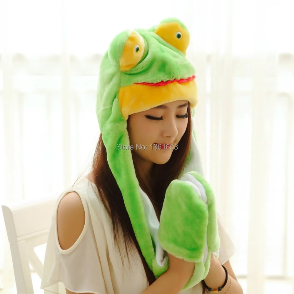 Фото Зимняя шляпа лягушки плюшевая для косплея костюм Хэллоуина | Аксессуары для костюмов (2051955613)