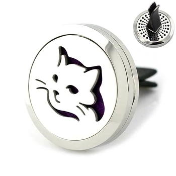 30mm Stainless Steel cat design car aromatherapy aroma essential oil diffuser pendant locket vent clip for car
30mm Stainless Steel cat design car aromatherapy aroma essential oil diffuser pendant locket vent clip for car