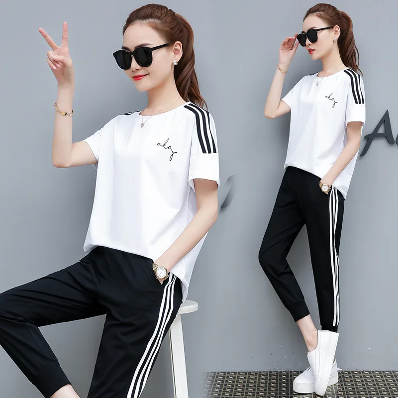 2019 summer new fashion short-sleeved women's soil casual sportswear suits slim body slim summer two-piece set T70
2019 summer new fashion short-sleeved women's soil casual sportswear suits slim body slim summer two-piece set T70