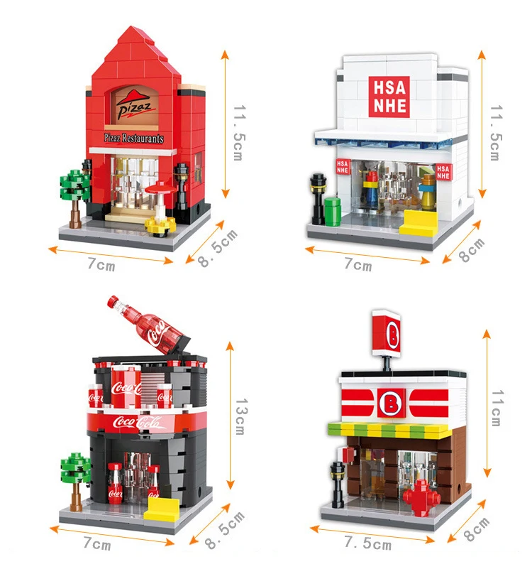 City Mini Street Scene Building Blocks Toys Architecture Model Apple Store KFCE McDonald Compatible With Legoe Toys for Children (7)