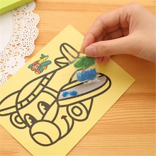 DIY arena pintura juguete 10 unids/lote juegos de tablas de dibujo para niños burbujas y papel hecho a mano artesanía arena dibujo arte niños(China)