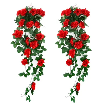 2pcs Artificial Haning Plants - Fake Silk Rose Flowers Hanging Garland Rattan Ivy Vine for Wedding Party Garden Wall Decoration
2pcs Artificial Haning Plants - Fake Silk Rose Flowers Hanging Garland Rattan Ivy Vine for Wedding Party Garden Wall Decoration