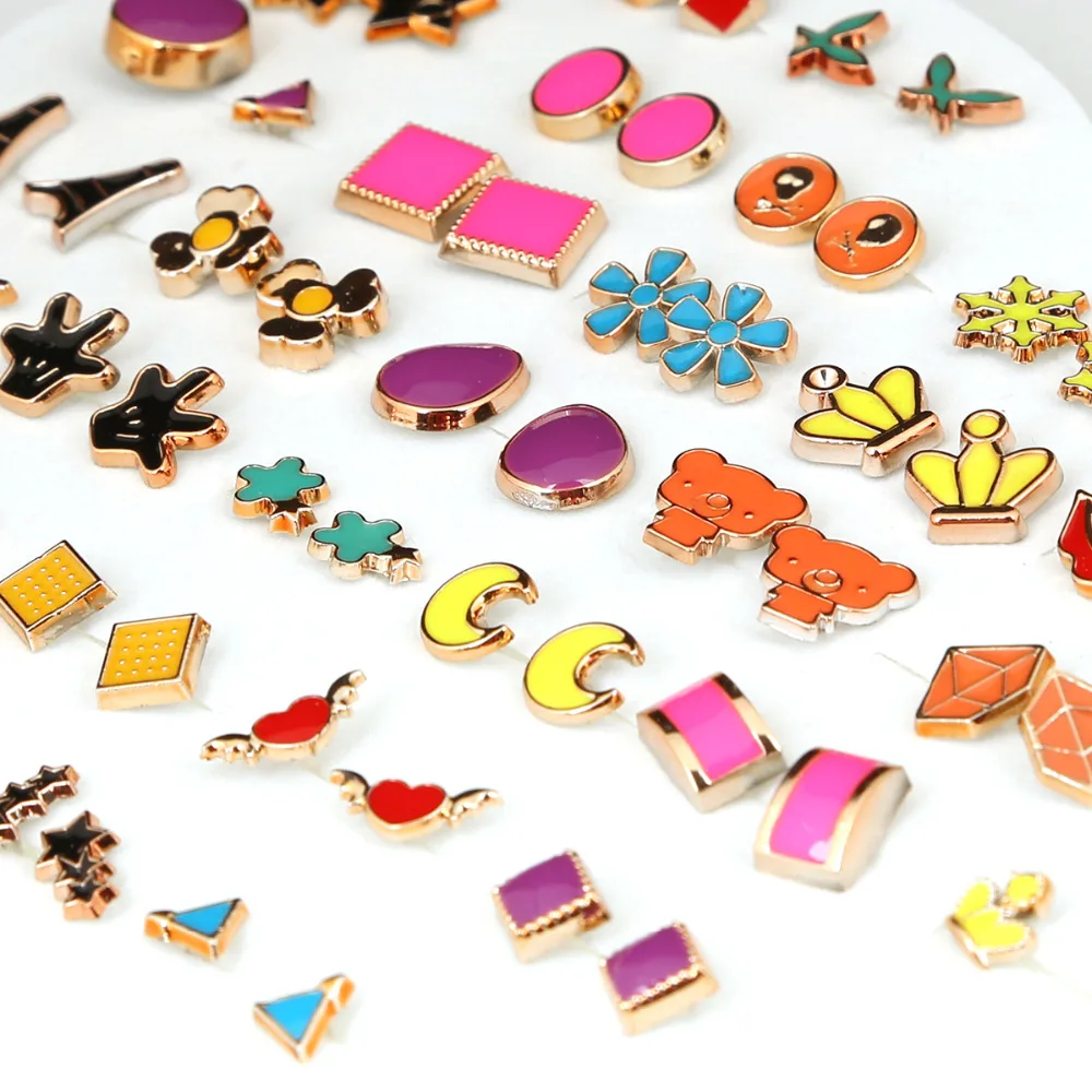26Design-36Pairs-set-Mix-Mini-Handmade-Flower-Clay-Earring-Stud-Sets-Fruit-Earring-Set-For-Child