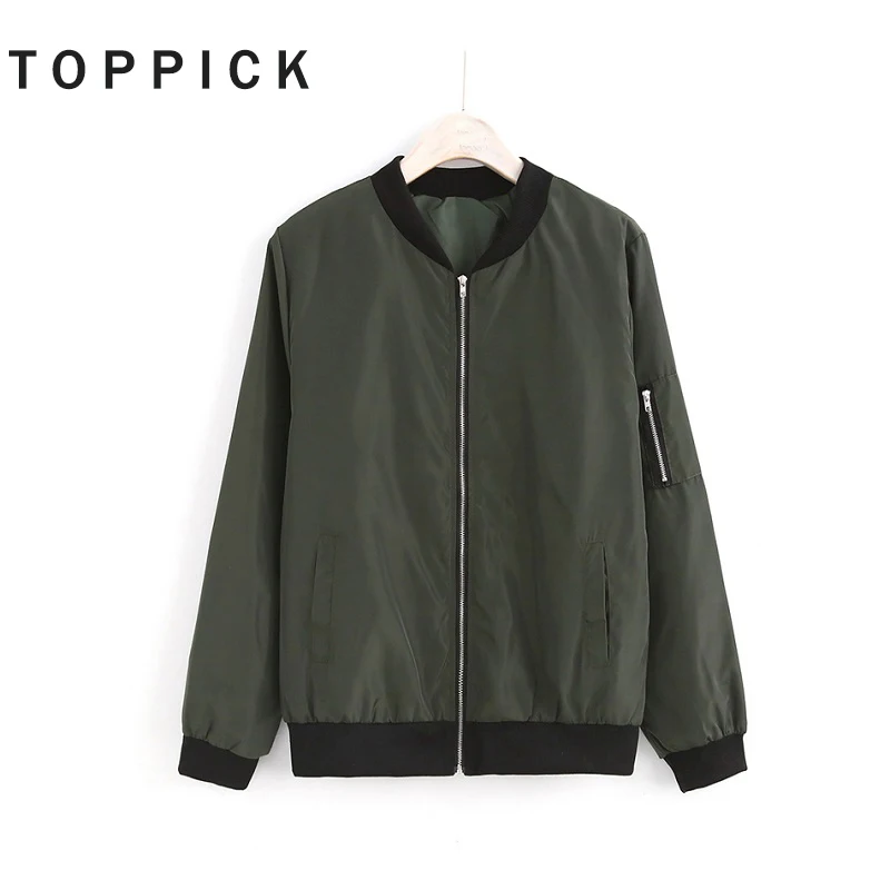 Toppick Autumn Jacket Women Thin Jackets Fashion Basic Bomber Jacket Long Sleeve Coat Windbreaker Stand Collar Chaqueta Mujer
Toppick Autumn Jacket Women Thin Jackets Fashion Basic Bomber Jacket Long Sleeve Coat Windbreaker Stand Collar Chaqueta Mujer