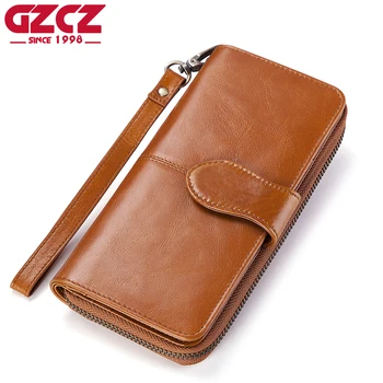 GZCZ Female Zipper Wallet Genuine Leather Women Coin Purse Long Woman Wallets Clutch ID Card Holder Phone Pocket Clamp For Money
GZCZ Female Zipper Wallet Genuine Leather Women Coin Purse Long Woman Wallets Clutch ID Card Holder Phone Pocket Clamp For Money