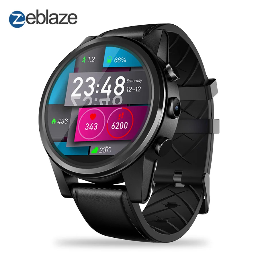 

Zeblaze THOR 4 PRO 4G SmartWatch 1.6 inch Crystal Display GPS/GLONASS Quad Core 16GB 600mAh Hybrid Leather Strap Smart Watch Men