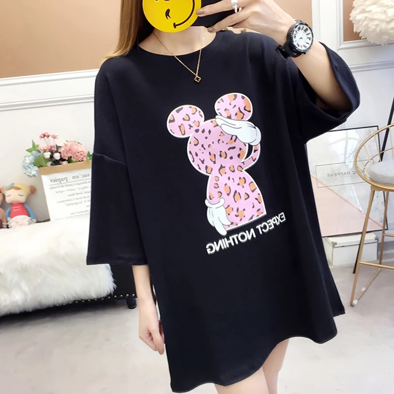 New Leopard Print Cotton T Shirt Women Oversized Black Short Sleeve T-shirt Korean Female Tees Funny T Shirts Harajuku 
New Leopard Print Cotton T Shirt Women Oversized Black Short Sleeve T-shirt Korean Female Tees Funny T Shirts Harajuku