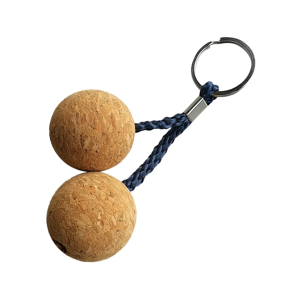 Pack of 2 Floating Key Rings Double Cork Ball Keychain Kayak Boat Marine Yacht Surf Swim Water Buoy Key Floats Key Fob Accessory