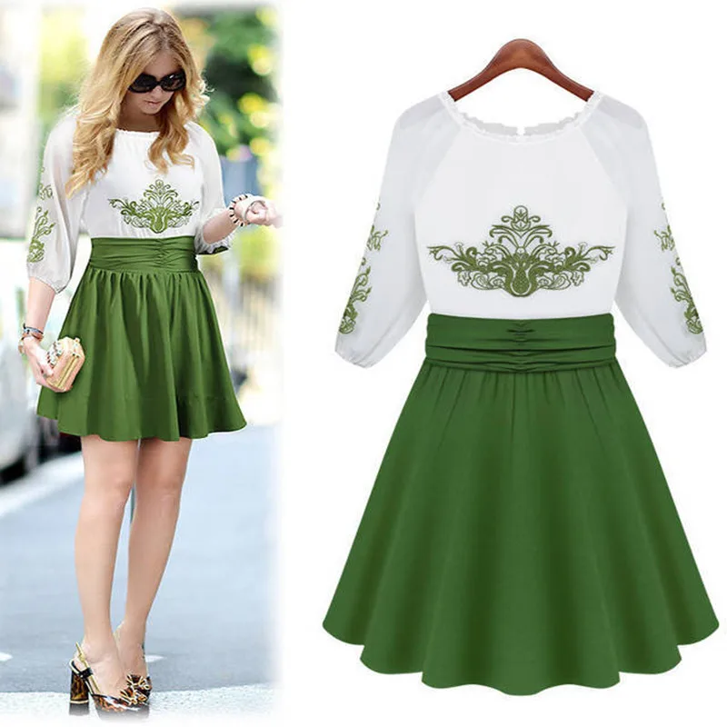 WKOUD Women Embroidery Chiffon Dress 2017 New Empire Waist Patchwork Mini Dresses K8002
WKOUD Women Embroidery Chiffon Dress 2017 New Empire Waist Patchwork Mini Dresses K8002