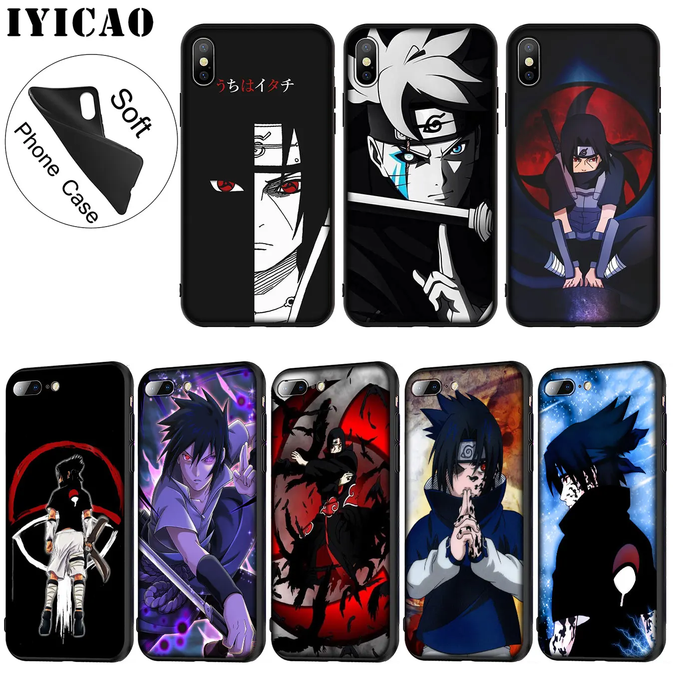 IYICAO Naruto Uchiha Itachi Sasuke Soft Silicone Phone Case for iPhone XR X XS 11 Pro Max 6 6S 7 8 Plus 5 5S SE TPU Black Cover
IYICAO Naruto Uchiha Itachi Sasuke Soft Silicone Phone Case for iPhone XR X XS 11 Pro Max 6 6S 7 8 Plus 5 5S SE TPU Black Cover