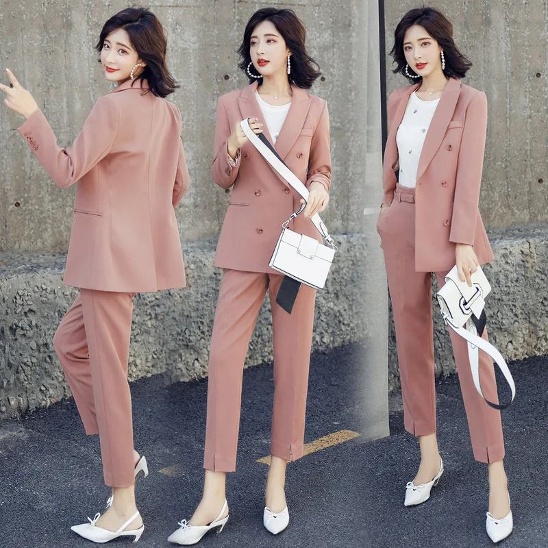 Fashion women's double-breasted suit two-piece suit (jacket + pants) women's business formal suit support customization
Fashion women's double-breasted suit two-piece suit (jacket + pants) women's business formal suit support customization