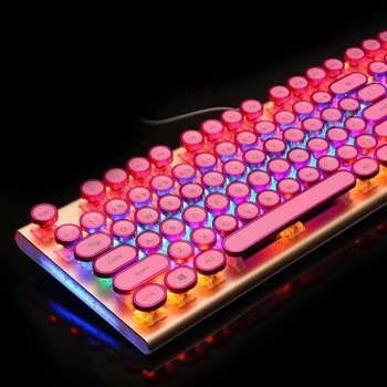 Steam Punk kepad Retro Round keyboard Glowing Keycap104 Keys USB Wired typewriter mechanical keyboard for PC Laptop Supplies
Steam Punk kepad Retro Round keyboard Glowing Keycap104 Keys USB Wired typewriter mechanical keyboard for PC Laptop Supplies