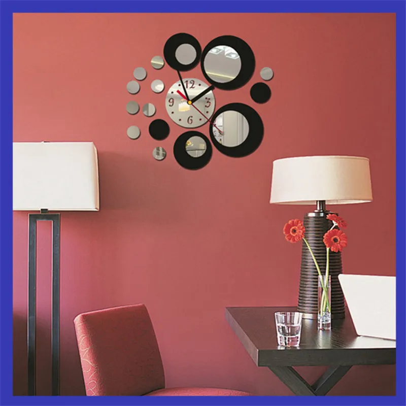 New creative home background mirror wall sticker DIY round art acrylic wall clock decoration modern home decoration design
New creative home background mirror wall sticker DIY round art acrylic wall clock decoration modern home decoration design