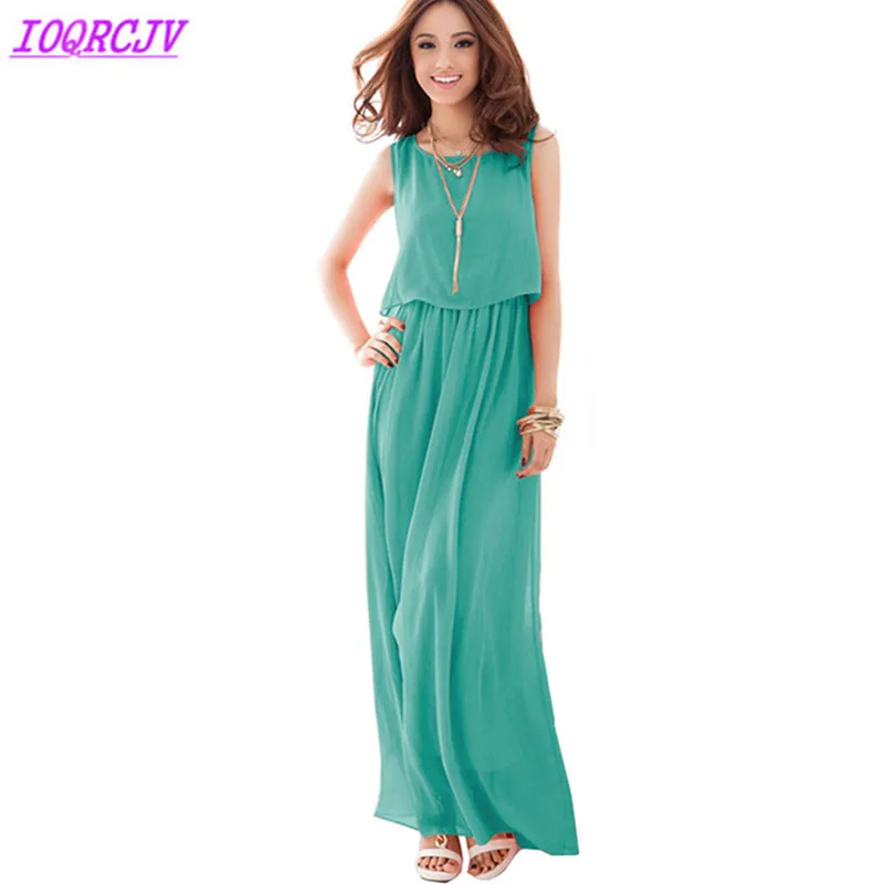 2018 Summer Bohemian Dress Women Chiffon Long section Big swing Dress Sleeveless Solid color Plus size Beach Dress IOQRCJV Q022
2018 Summer Bohemian Dress Women Chiffon Long section Big swing Dress Sleeveless Solid color Plus size Beach Dress IOQRCJV Q022