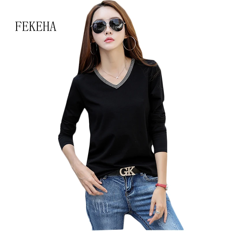 FEKEHA Long Sleeve T Shirt Women Bead Print Tshirt Black White Lady Tops Women Clothing Cotton Tee Shirt Femme Poleras Mujer
FEKEHA Long Sleeve T Shirt Women Bead Print Tshirt Black White Lady Tops Women Clothing Cotton Tee Shirt Femme Poleras Mujer