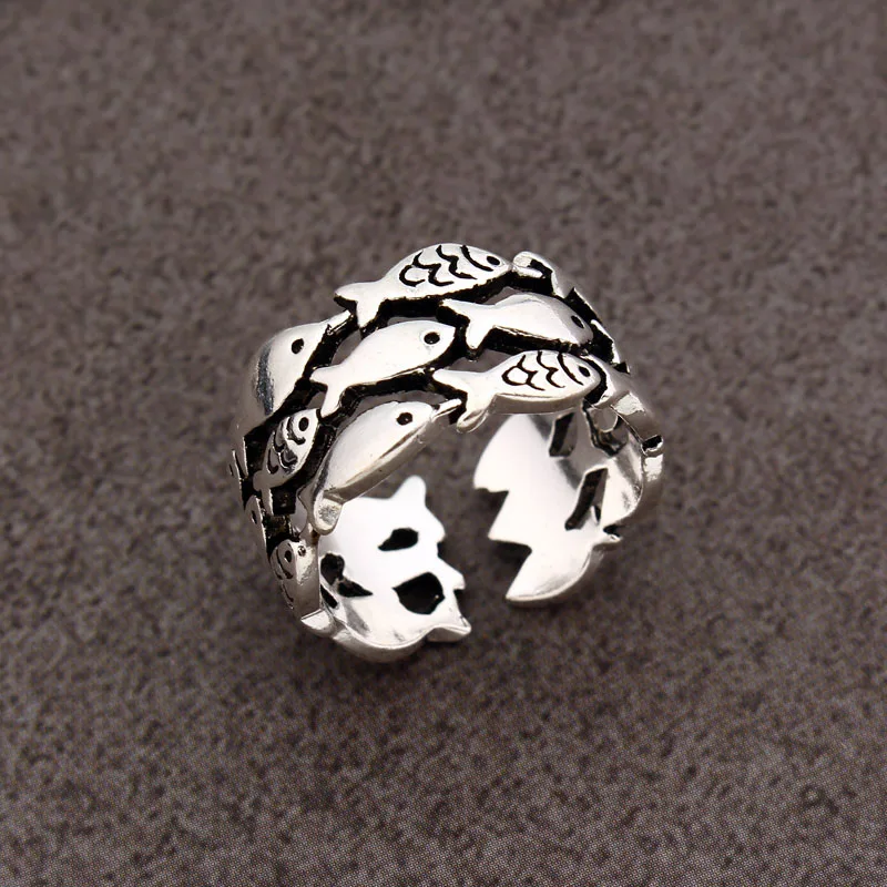 1Pc Creative Multilayer Small Fish Open Ring For Women Cute Antique Silver Animal Finger Ring Jewelry Bague Girl Gift R86
1Pc Creative Multilayer Small Fish Open Ring For Women Cute Antique Silver Animal Finger Ring Jewelry Bague Girl Gift R86