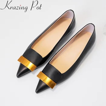Krazing Pot 2020 genuine leather shallow slip on pointed toe women flats spring comfortable soft concise brand driving shoes L01
Krazing Pot 2020 genuine leather shallow slip on pointed toe women flats spring comfortable soft concise brand driving shoes L01