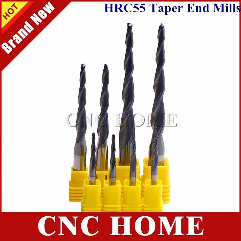HRC55 Taper Ball Nose End Mill Tungsten solid carbide Coated Tapered cone cnc milling cutter D3.175-D12mm engraving bit
HRC55 Taper Ball Nose End Mill Tungsten solid carbide Coated Tapered cone cnc milling cutter D3.175-D12mm engraving bit