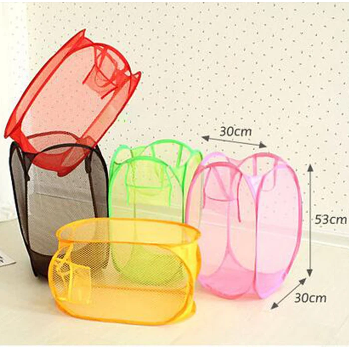 Colorful net grid Collapsible clothing care Laundry Basket Bag/Dirty clothes Hamper For Toys Clothes Portable storage barrels
Colorful net grid Collapsible clothing care Laundry Basket Bag/Dirty clothes Hamper For Toys Clothes Portable storage barrels