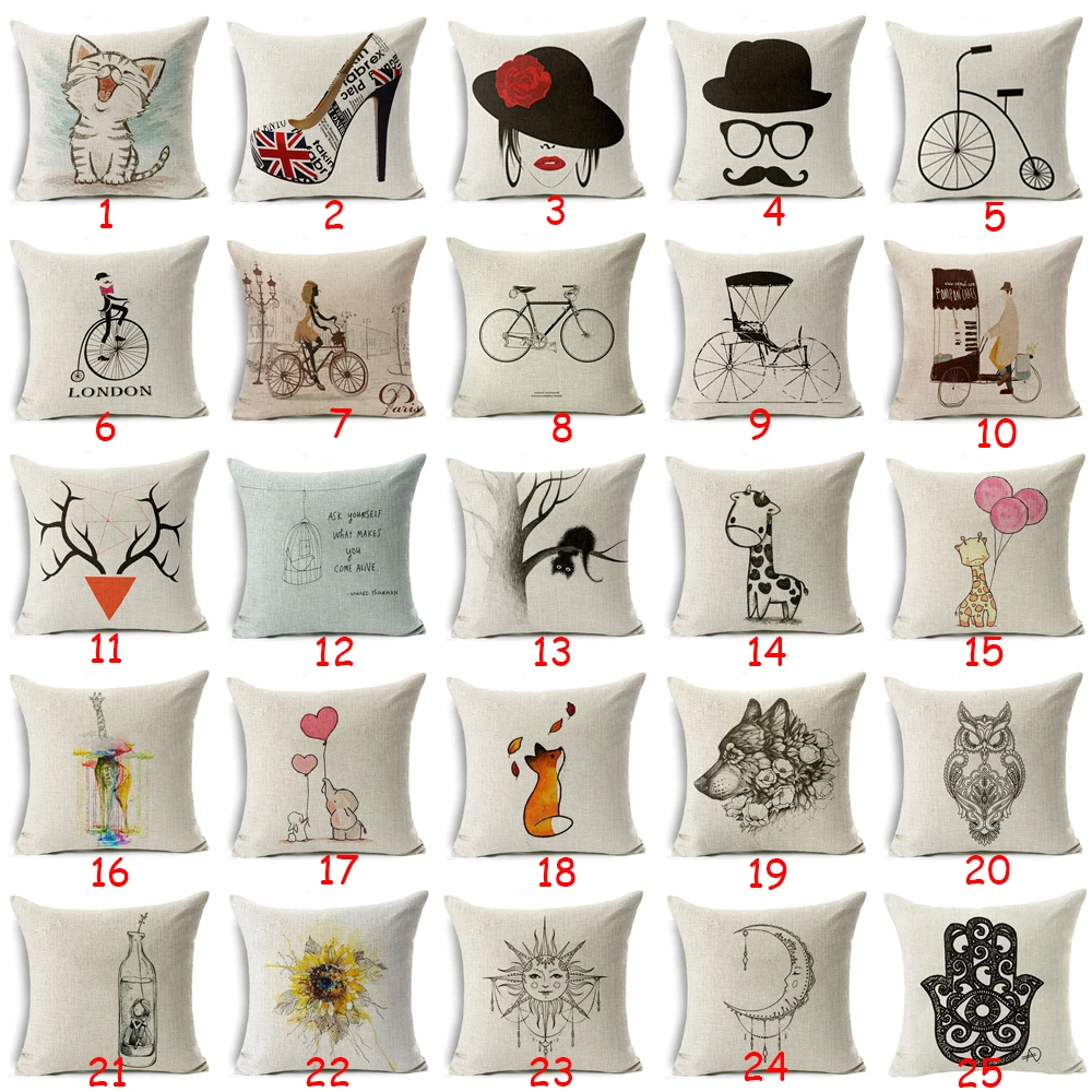 Cartoon Fox Cushion Cover Cotton Linen Bike Giraffe Wolf Moon Owl Character Home Deocrative Pillow Cover for Sofa Cojines
Cartoon Fox Cushion Cover Cotton Linen Bike Giraffe Wolf Moon Owl Character Home Deocrative Pillow Cover for Sofa Cojines