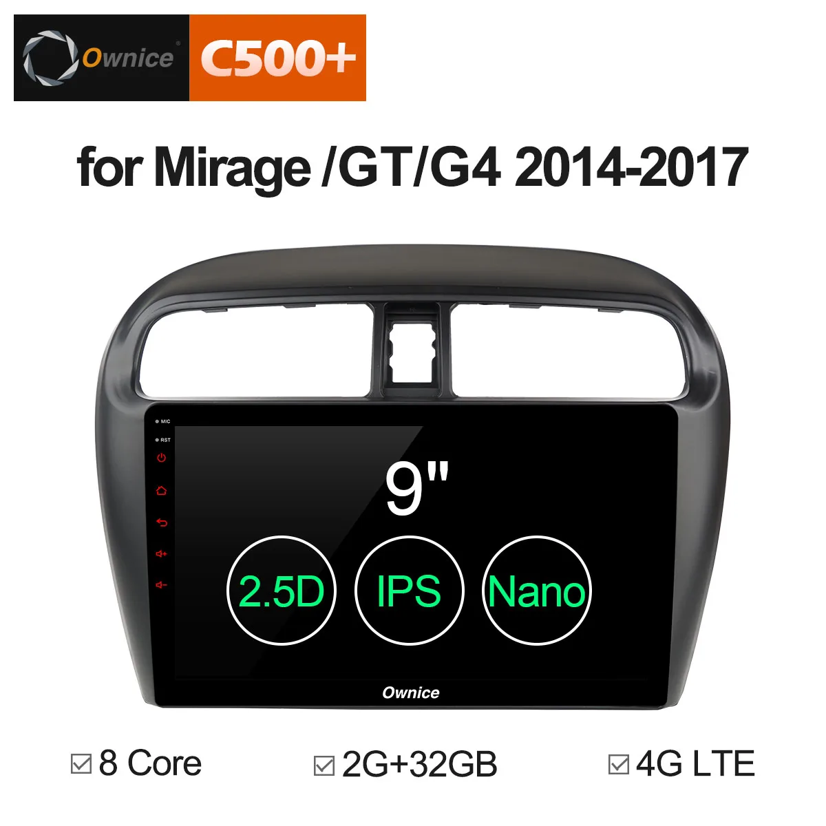 Ownice C500+ G10 9" 2.5D IPS Full Touch Screen 2Din Android 8.1 Car Radio GPS for Mitsubishi Mirage GT G4 2014 2017 4G Carplay
Ownice C500+ G10 9" 2.5D IPS Full Touch Screen 2Din Android 8.1 Car Radio GPS for Mitsubishi Mirage GT G4 2014 2017 4G Carplay