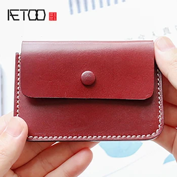 AETOO Vintage Wallet Planting tanning leather handmade small card Baotou layer cowhide mini Buckle card Package thin
AETOO Vintage Wallet Planting tanning leather handmade small card Baotou layer cowhide mini Buckle card Package thin