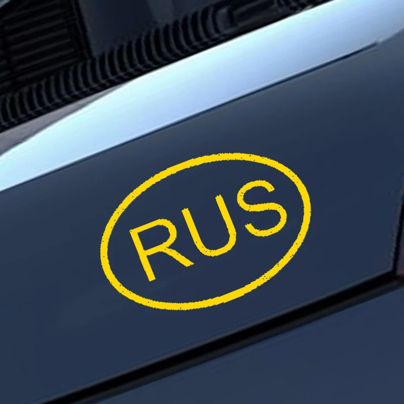 Russia Flag oval car window bumper sticker decal 5/" x 3/"
