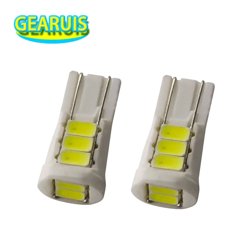 

50pcs W5W T10 Ceramic 8 SMD 5630 LED LED 5730 194 168 501 Wedge Side License Plate Light Lamp wedge parking dome light white