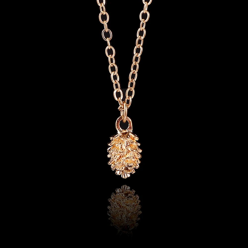Мини-ожерелье с подвеской в виде конуса из желудя цепочка для свитера ювелирное